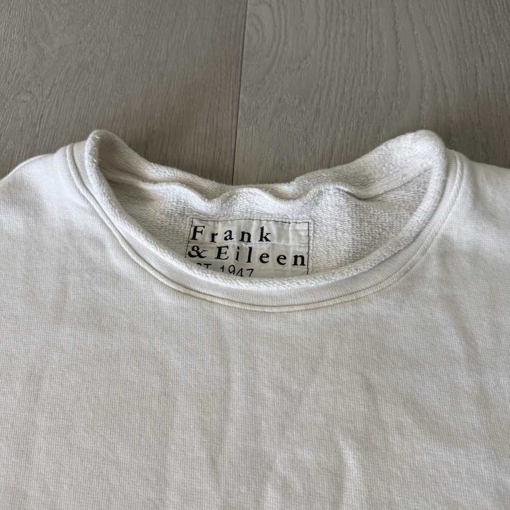 Frank & Eileen Sweatshirt Womens S Small White Anna Capelet Triple Fleece USA